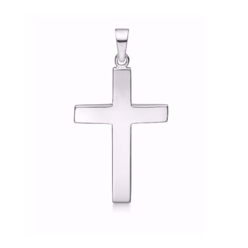 Blankt kors vedhæng I sterling sølv (28x19 mm) - GSD